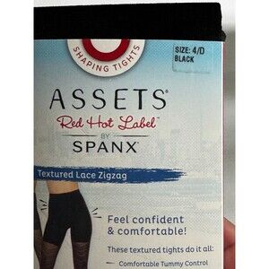 Assets Red Hot Label By Spanx Size 4D Textured Mini Chevron Black New In Pkg